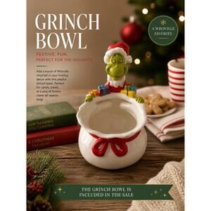Pottery Barn Kids Dr. Seuss's The Grinch with Gifts Treat Bowl Christmas READ